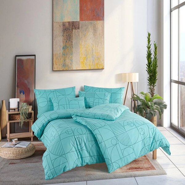 Bavlněné ložní povlečení Geo Aquatic Awe - 100% bavlna Renforcé - 70 x 90 cm + 140 x 200 cm