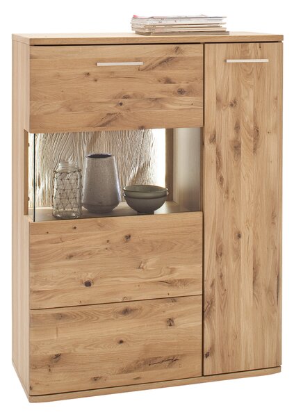 VYSOKÁ KOMODA, trámový dub, barvy dubu, 90/122/37 cm Livetastic - Online Only obývací stěny, Online Only