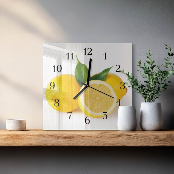 Skleněné hodiny na stěnu Citrony zskc-30x30-00178140