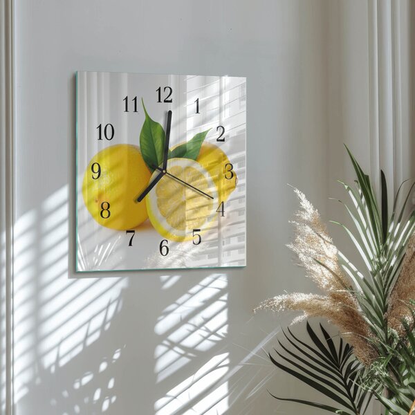 Skleněné hodiny na stěnu Citrony zskc-30x30-00178140