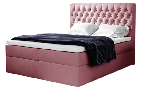 Čalouněná postel boxspring MONET + topper, 160x200, jasmine 72