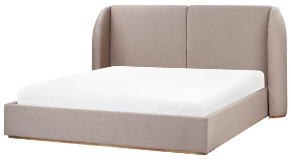 Postel s úložným prostorem Tkanina MONESTIER 180 x 200 cm Taupe