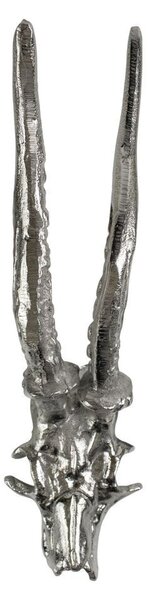 Stříbrný nástěnný kovový věšák rohy srnce - 9*11*34cm