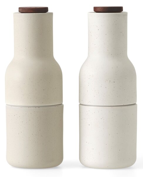Mlýnek na sůl a pepř Bottle Ceramic Sand Walnut - set 2 ks