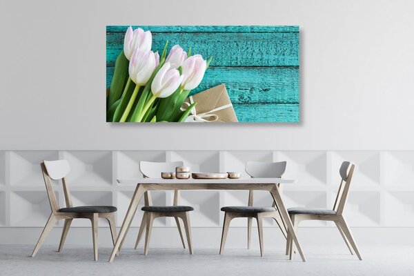 Obraz kytice tulipánů a obálka