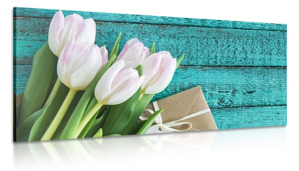 Obraz kytice tulipánů a obálka