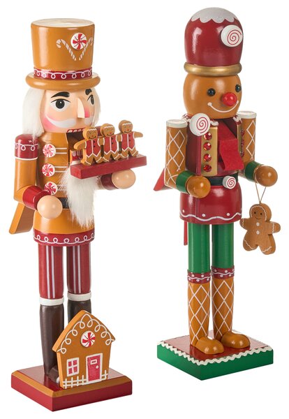 Sada 2 sošek GRANSJON Louskáček 35 cm Oranžová