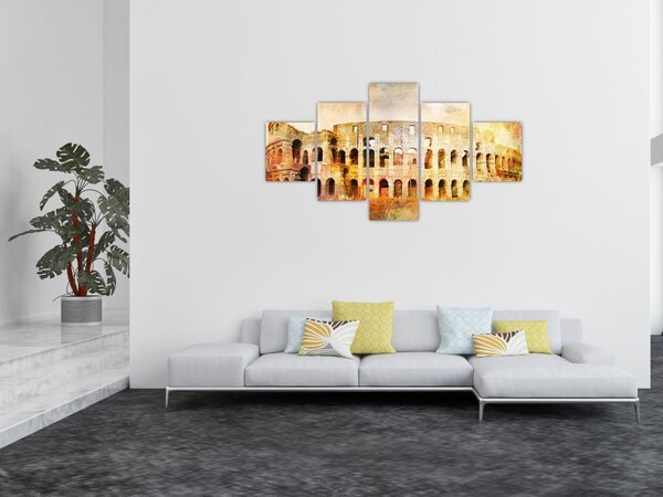 Obraz - Digitální malba, koloseum, Řím, Itálie (125x70 cm)