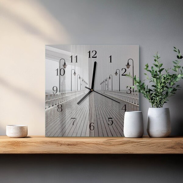 Skleněné hodiny na stěnu Molo zskc-30x30-00177237