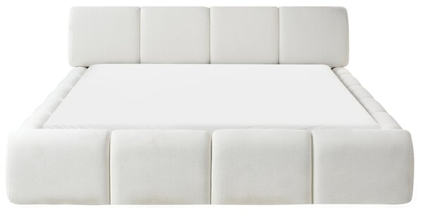 Postel Tkanina ORVILLE 160 x 200 cm Krémově bílá