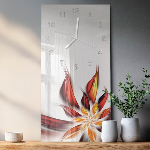 Skleněné hodiny vertikální Květ zsppb-30x60-00057476