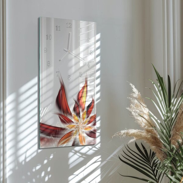 Skleněné hodiny vertikální Květ zsppb-30x60-00057476
