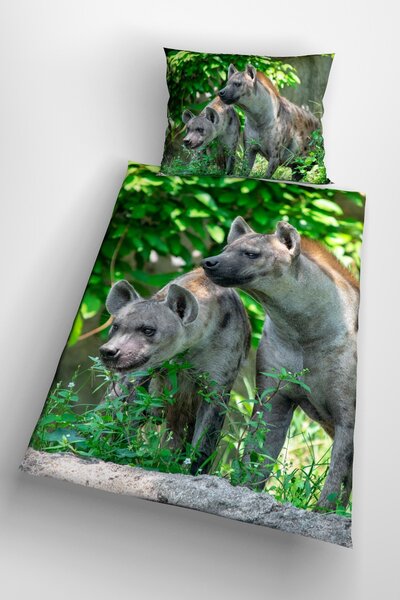 Glamonde 3D povlečení Hyena se zipem 140×200 cm