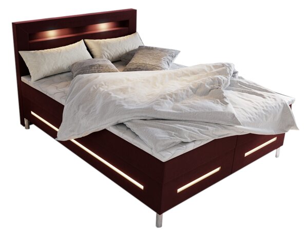 Čalouněná postel boxspring BENZ + topper, 140x200, monolith 59