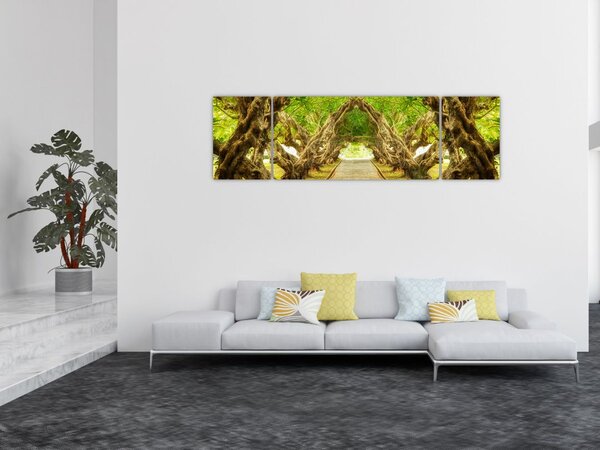 Obraz - Živý tunel z plumérií (170x50 cm)