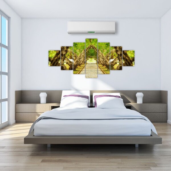 Obraz - Živý tunel z plumérií (210x100 cm)