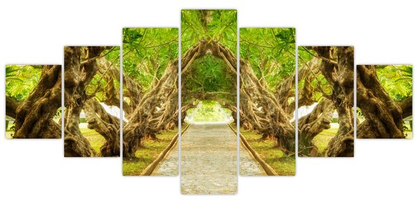 Obraz - Živý tunel z plumérií (210x100 cm)