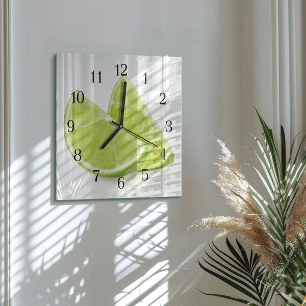 Skleněné hodiny na stěnu Uhličitan vápenatý zskc-30x30-00180980