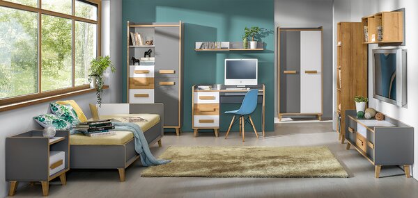 Stylový studentský nábytek WERSO sestava 3 Matrace 90x195x12cm: bez matrace +0Kč