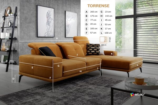 Eltap sedačka TORRENSE potahový materiál: basic, roh: levý