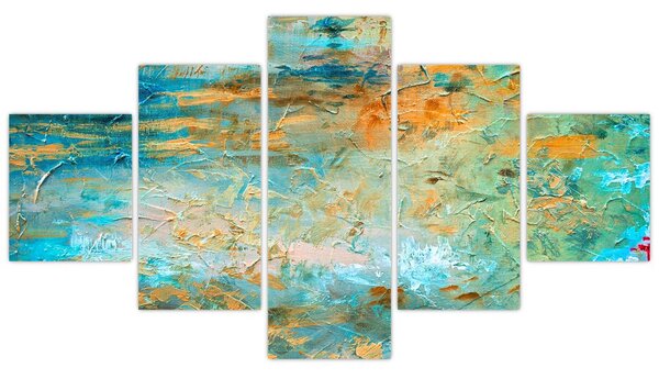 Obraz modré abstrakce (125x70 cm)
