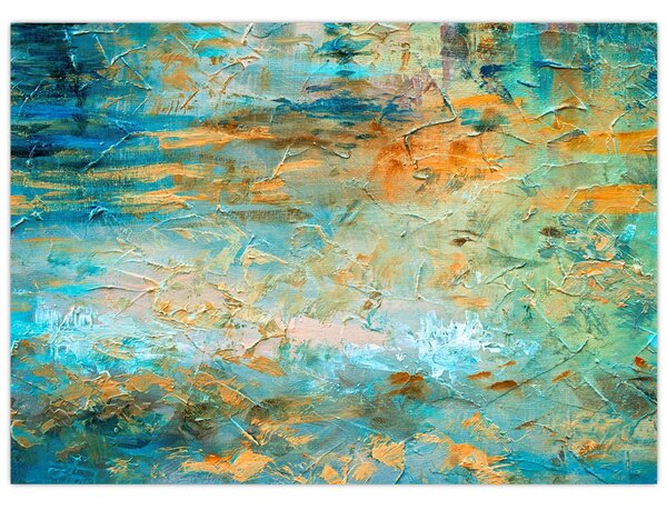 Obraz modré abstrakce (70x50 cm)