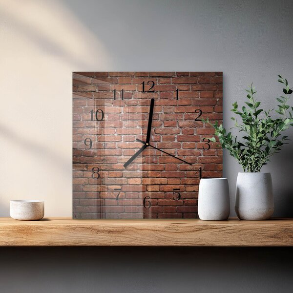Skleněné hodiny na stěnu Cihlový zskc-30x30-00179169