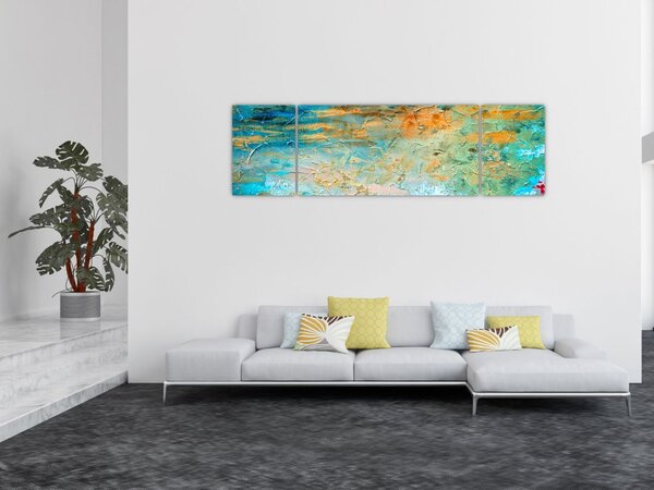 Obraz modré abstrakce (170x50 cm)