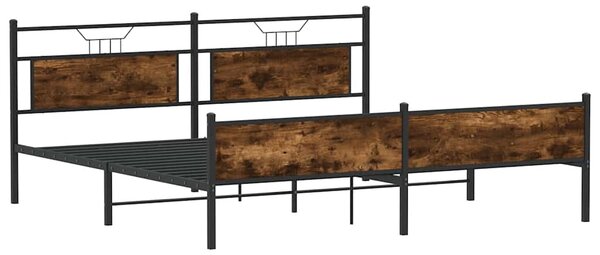 Kovový rám postele bez matrace kouřový dub 183 x 213 cm 3325115