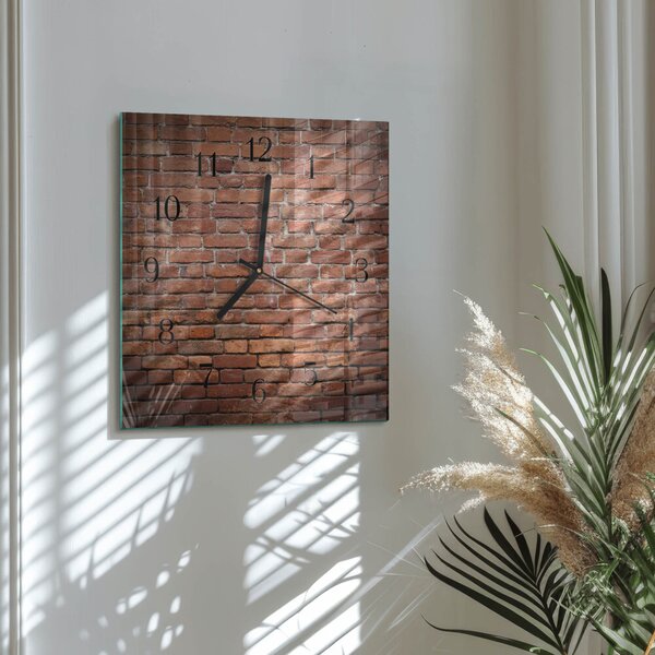 Skleněné hodiny na stěnu Cihlový zskc-30x30-00179169