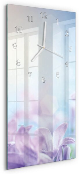 Skleněné hodiny vertikální Fialová zsppb-30x60-00079591