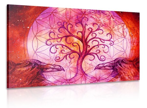 Obraz magický strom života v pastelovém provedení