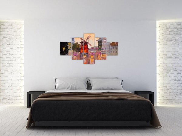 Obraz - Moulin rouge, Paříž, Francie (125x70 cm)