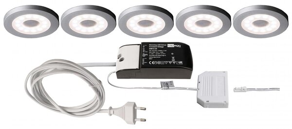 IMPR 620009 Deko-Light nábytkové přisazené svítidlo Paty kulaté 5ks sada 220-240V AC/50-60Hz 2,50 W 3000 K 185 lm stříbrnášedá RAL 7001