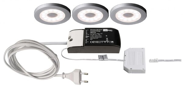 IMPR 620008 Deko-Light nábytkové přisazené svítidlo Paty kulaté 3ks sada 220-240V AC/50-60Hz 2,50 W 3000 K 185 lm stříbrnášedá RAL 7001