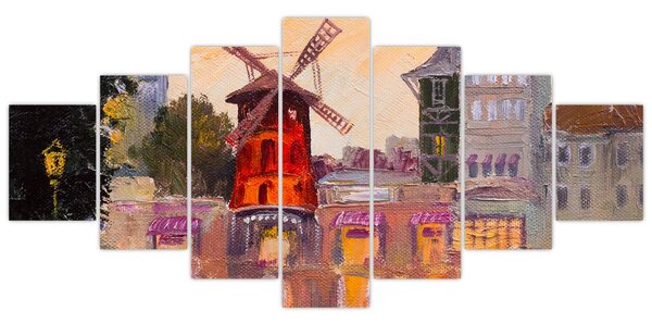 Obraz - Moulin rouge, Paříž, Francie (210x100 cm)