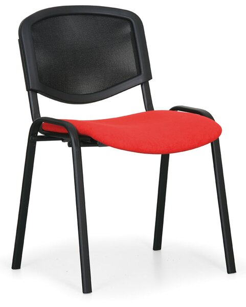 Konferenční židle Viva Mesh - černé nohy, červená / černá