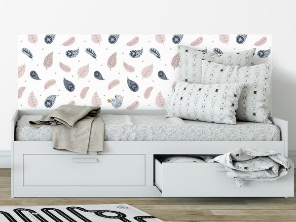 FUGU Ochrana zdi za postel - Pírka Varianta ochrany zdi: Delší strana postele 200x65 + čelo 100x65 cm