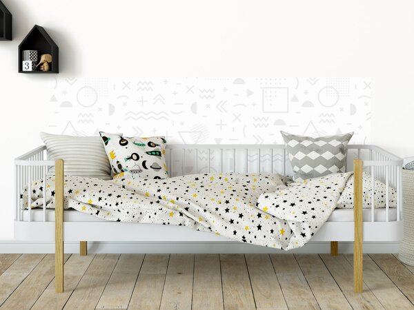 FUGU Tapeta za postel - Škola hrou white Varianta ochrany zdi: Delší strana postele 200x65 + čelo levé 100x65 cm