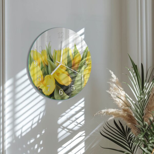 Skleněné hodiny na stěnu Tulipánové květy zsob-fi30-00081866