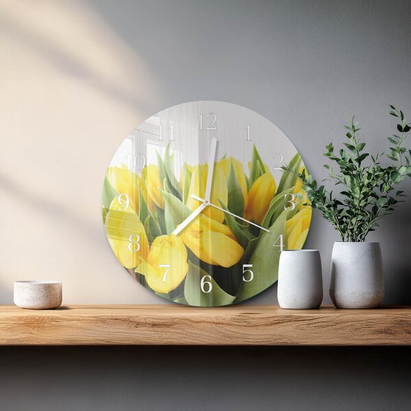 Skleněné hodiny na stěnu Tulipánové květy zsob-fi30-00081866
