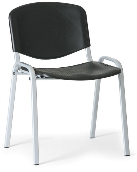 Plastová židle ISO - šedé nohy, černá