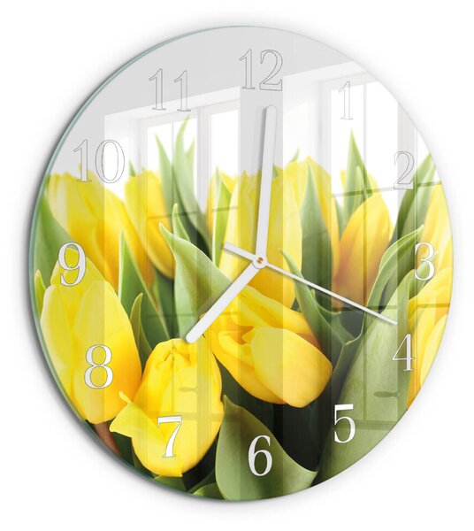 Skleněné hodiny na stěnu Tulipánové květy zsob-fi30-00081866