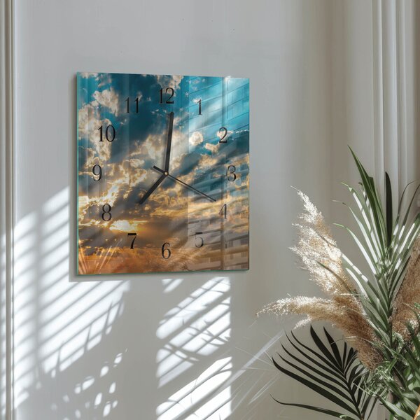 Skleněné hodiny na stěnu Nebe zskc-30x30-00181585
