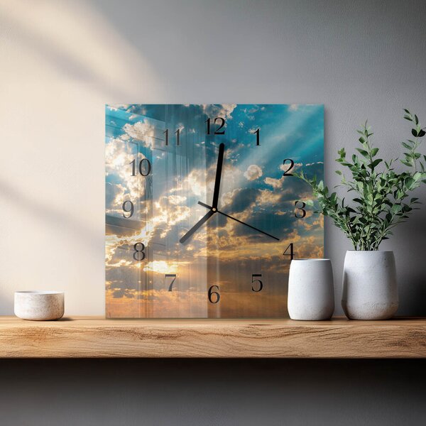 Skleněné hodiny na stěnu Nebe zskc-30x30-00181585