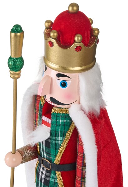 Dekorativní figurka HALLSJON Louskáček 50 cm Červená/Zelená