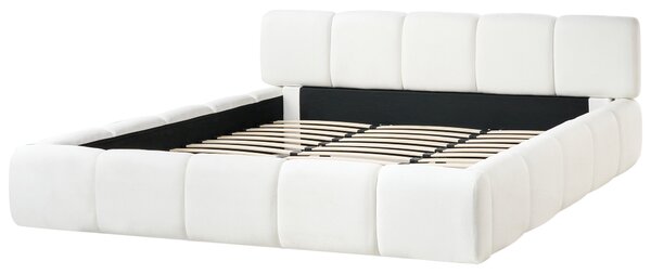 Postel Tkanina ORVILLE 180 x 200 cm Krémově bílá