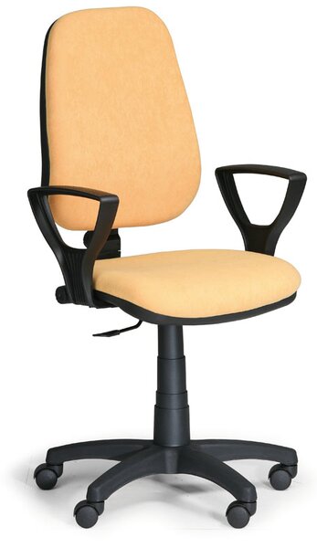 Pracovní židle Comfort KP s područkami, žlutá