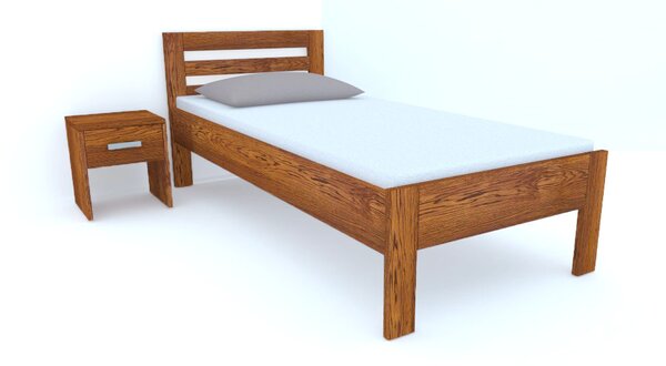 Postel Pavel Dub 80x200 - Dřevěná postel z dubového masivu je jednolůžko s rozměry: 90 x 200 cm nebo 80 x 200 cm