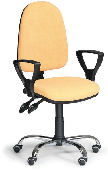 Pracovní židle Torino SY s područkami, žlutá